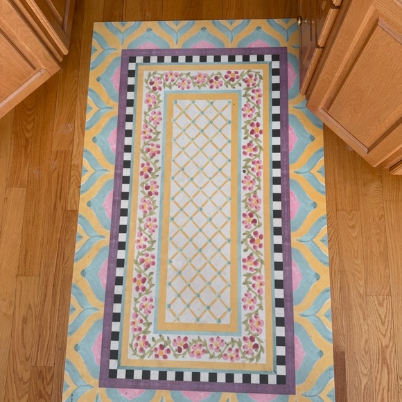 Mackenzie-Childs Discontinued Limited Edition Decorative Floor Mat 5’ x 3’ feet - Picture 4 of 4